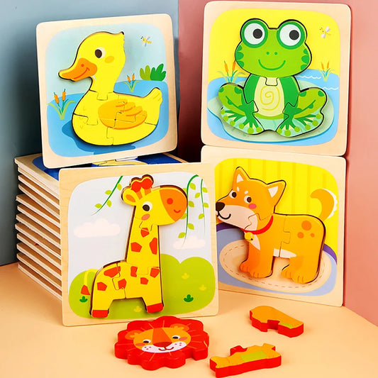 3D Wooden Jigsaw Puzzle for Early Learning Cognition