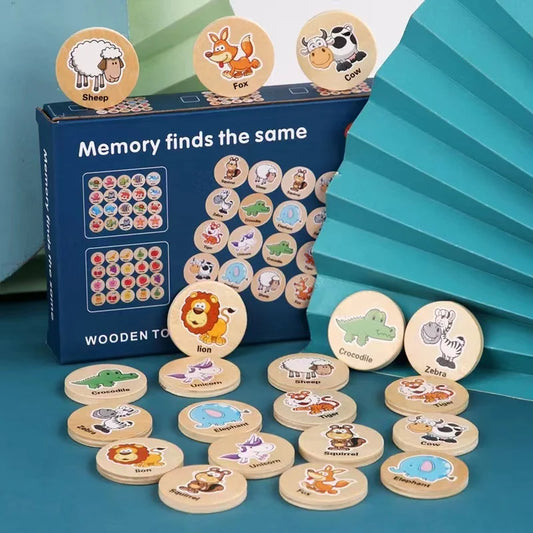 Wooden Memory Game for Cognitive Development and Focus Training